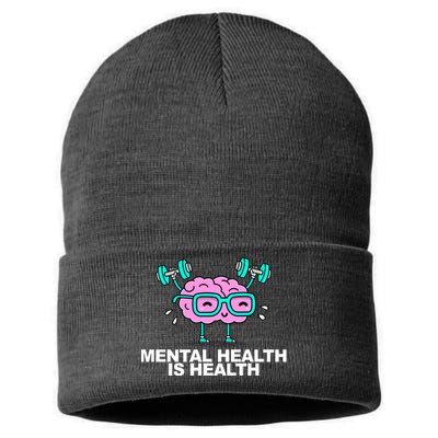 Mental Health Is Health Brain Workout Sustainable Knit Beanie