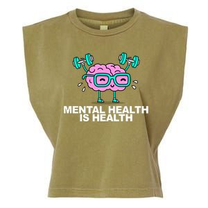 Mental Health Is Health Brain Workout Garment-Dyed Women's Muscle Tee