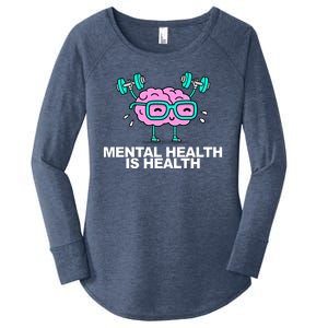 Mental Health Is Health Brain Workout Women's Perfect Tri Tunic Long Sleeve Shirt