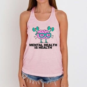 Mental Health Is Health Brain Workout Women's Knotted Racerback Tank