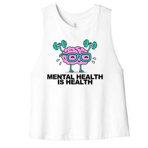 Mental Health Is Health Brain Workout Women's Racerback Cropped Tank