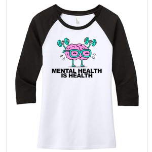 Mental Health Is Health Brain Workout Women's Tri-Blend 3/4-Sleeve Raglan Shirt