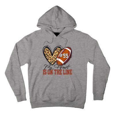 My Heart Is On The Line Number 55 Football American Custom Tall Hoodie