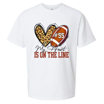 My Heart Is On The Line Number 55 Football American Custom Sueded Cloud Jersey T-Shirt