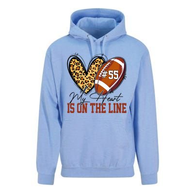 My Heart Is On The Line Number 55 Football American Custom Unisex Surf Hoodie