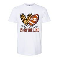 My Heart Is On The Line Number 55 Football American Custom Softstyle CVC T-Shirt