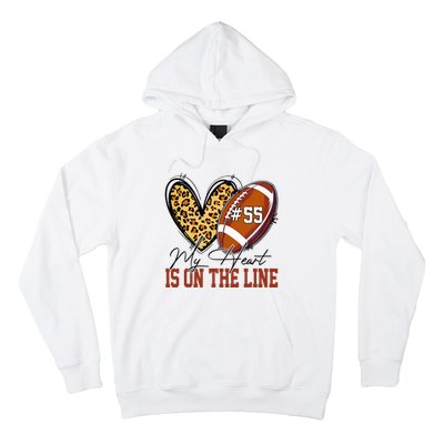 My Heart Is On The Line Number 55 Football American Custom Hoodie