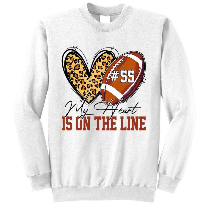 My Heart Is On The Line Number 55 Football American Custom Sweatshirt