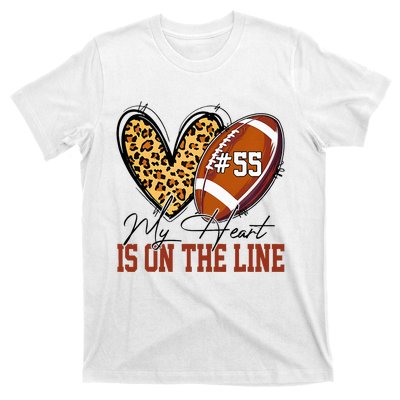 My Heart Is On The Line Number 55 Football American Custom T-Shirt