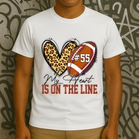 My Heart Is On The Line Number 55 Football American Custom T-Shirt