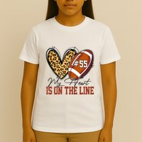 My Heart Is On The Line Number 55 Football American Custom T-Shirt