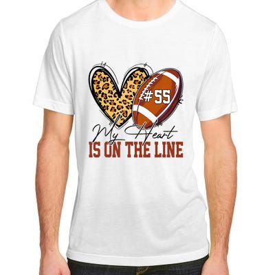 My Heart Is On The Line Number 55 Football American Custom Adult ChromaSoft Performance T-Shirt