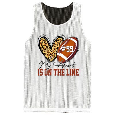 My Heart Is On The Line Number 55 Football American Custom Mesh Reversible Basketball Jersey Tank