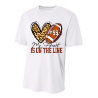 My Heart Is On The Line Number 55 Football American Custom Performance Sprint T-Shirt