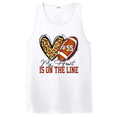 My Heart Is On The Line Number 55 Football American Custom PosiCharge Competitor Tank