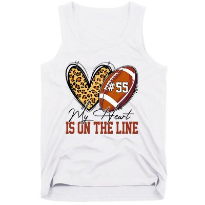 My Heart Is On The Line Number 55 Football American Custom Tank Top