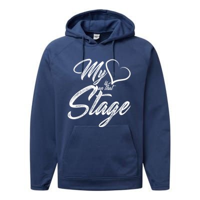 My Heart Is On That Stage Dance Recital Ballet Dance Mom Cool Gift Performance Fleece Hoodie