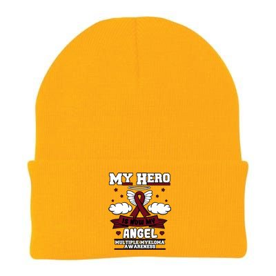 My Hero Is Now My Angel Multiple Myeloma Awareness Support Gift Knit Cap Winter Beanie