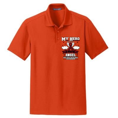 My Hero Is Now My Angel Multiple Myeloma Awareness Support Gift Dry Zone Grid Polo