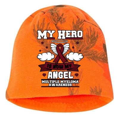 My Hero Is Now My Angel Multiple Myeloma Awareness Support Gift Kati - Camo Knit Beanie