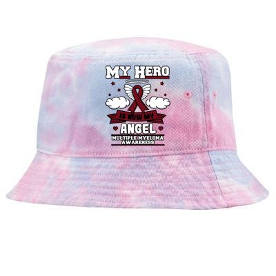 My Hero Is Now My Angel Multiple Myeloma Awareness Support Gift Tie-Dyed Bucket Hat