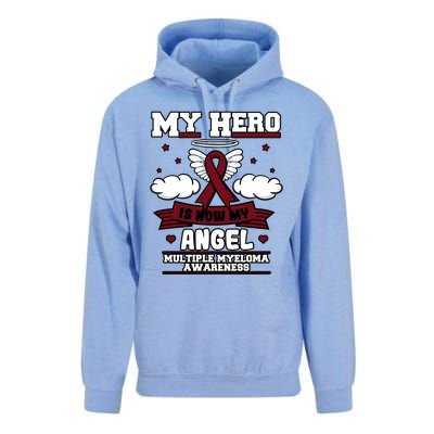 My Hero Is Now My Angel Multiple Myeloma Awareness Support Gift Unisex Surf Hoodie