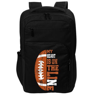 My Heart is on the Line Football Impact Tech Backpack