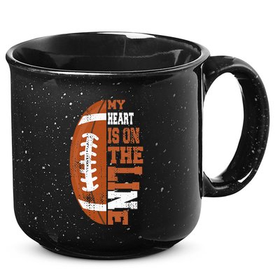 My Heart is on the Line Football 15oz Campfire Ceramic Mug