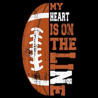 My Heart is on the Line Football Pom Pom 12in Knit Beanie