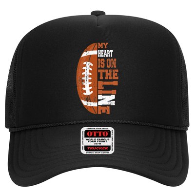 My Heart is on the Line Football Trucker Hat