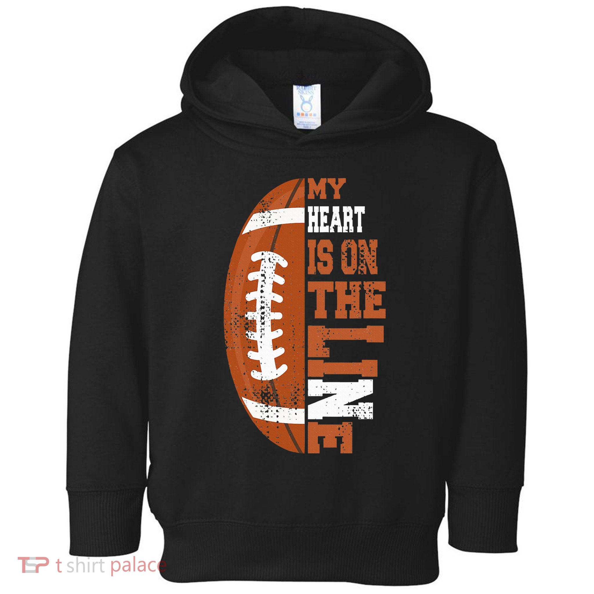 My Heart is on the Line Football Toddler Hoodie