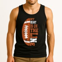 My Heart is on the Line Football Tank Top
