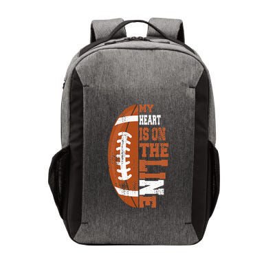 My Heart is on the Line Football Vector Backpack