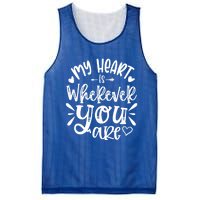 My Heart Is Wherever You Are Gift Mesh Reversible Basketball Jersey Tank