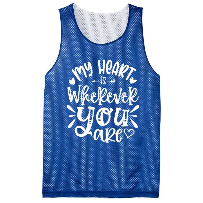 My Heart Is Wherever You Are Gift Mesh Reversible Basketball Jersey Tank