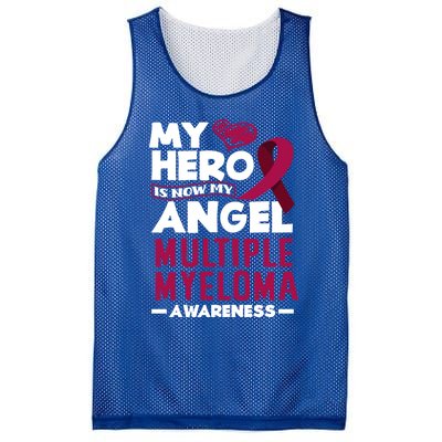 My Hero Is Now My Angel Multiple Myeloma Awareness Cool Gift Mesh Reversible Basketball Jersey Tank