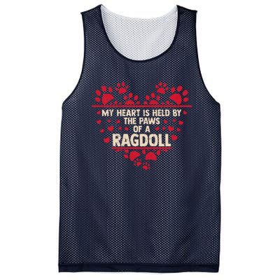 My Heart Is Held By The Paws Of A Ragdoll Cat Mesh Reversible Basketball Jersey Tank