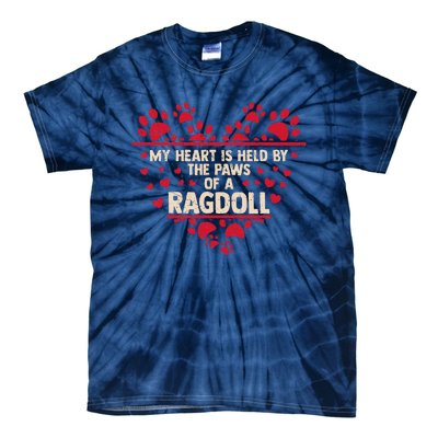 My Heart Is Held By The Paws Of A Ragdoll Cat Tie-Dye T-Shirt