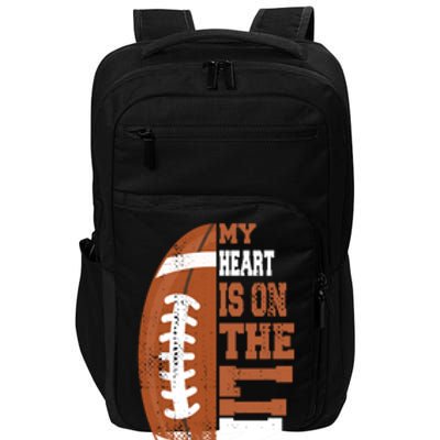 My Heart Is On The Line Football Gift Impact Tech Backpack