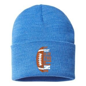 My Heart Is On The Line Football Gift Sustainable Knit Beanie