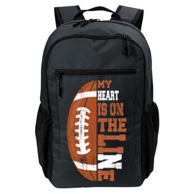 My Heart Is On The Line Football Gift Daily Commute Backpack