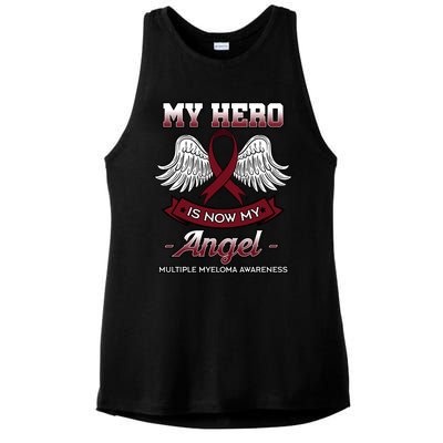 My Hero Is Now My Angel Multiple Myeloma Mm Patient Gift Ladies PosiCharge Tri-Blend Wicking Tank