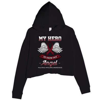 My Hero Is Now My Angel Multiple Myeloma Mm Patient Gift Crop Fleece Hoodie