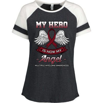 My Hero Is Now My Angel Multiple Myeloma Mm Patient Gift Enza Ladies Jersey Colorblock Tee