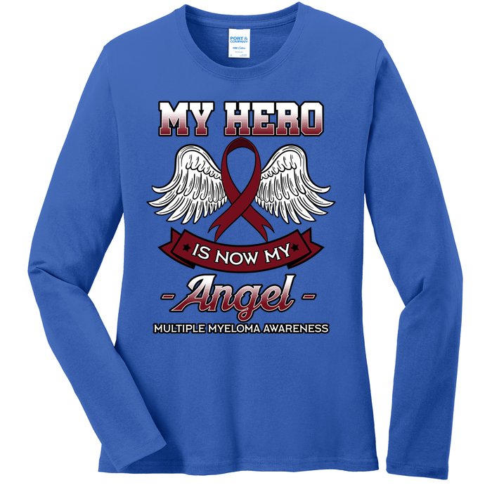 My Hero Is Now My Angel Multiple Myeloma Mm Patient Gift Ladies Long Sleeve Shirt