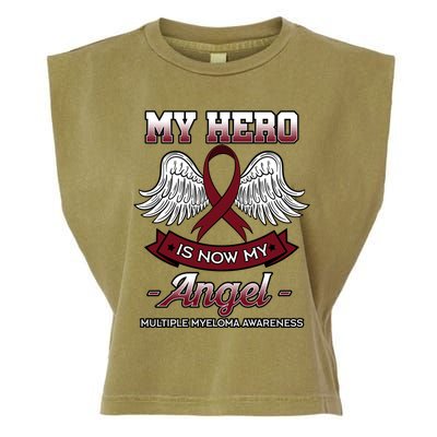 My Hero Is Now My Angel Multiple Myeloma Mm Patient Gift Garment-Dyed Women's Muscle Tee