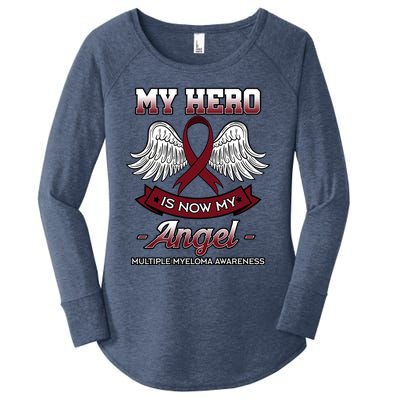 My Hero Is Now My Angel Multiple Myeloma Mm Patient Gift Women's Perfect Tri Tunic Long Sleeve Shirt