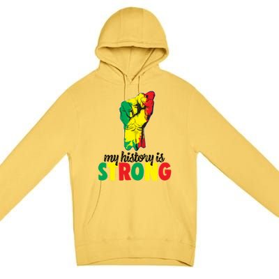 My History Is Strong Junetheen Black History Power African Gift Premium Pullover Hoodie