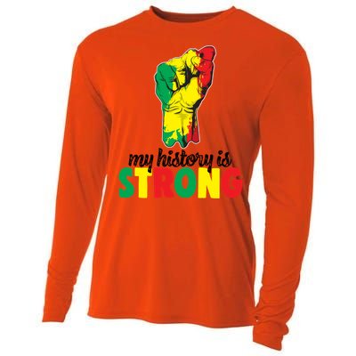 My History Is Strong Junetheen Black History Power African Gift Cooling Performance Long Sleeve Crew