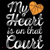 My Heart Is On That Court Women Basketball Mom T-Shirt